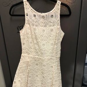 Dress - cream lace